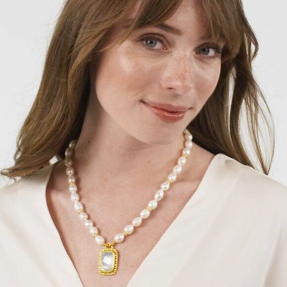 Brand New. $425 Julie Vos Marbella Necklace Crystal NWOT - Picture 6 of 12